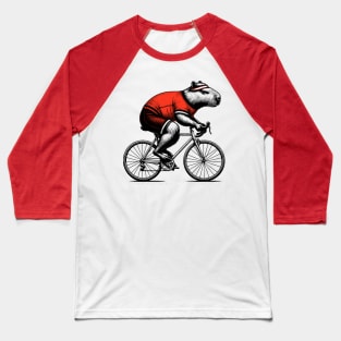 Cycling Capybara Baseball T-Shirt